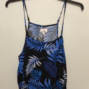 Palms blue beach spaghetti strap dress